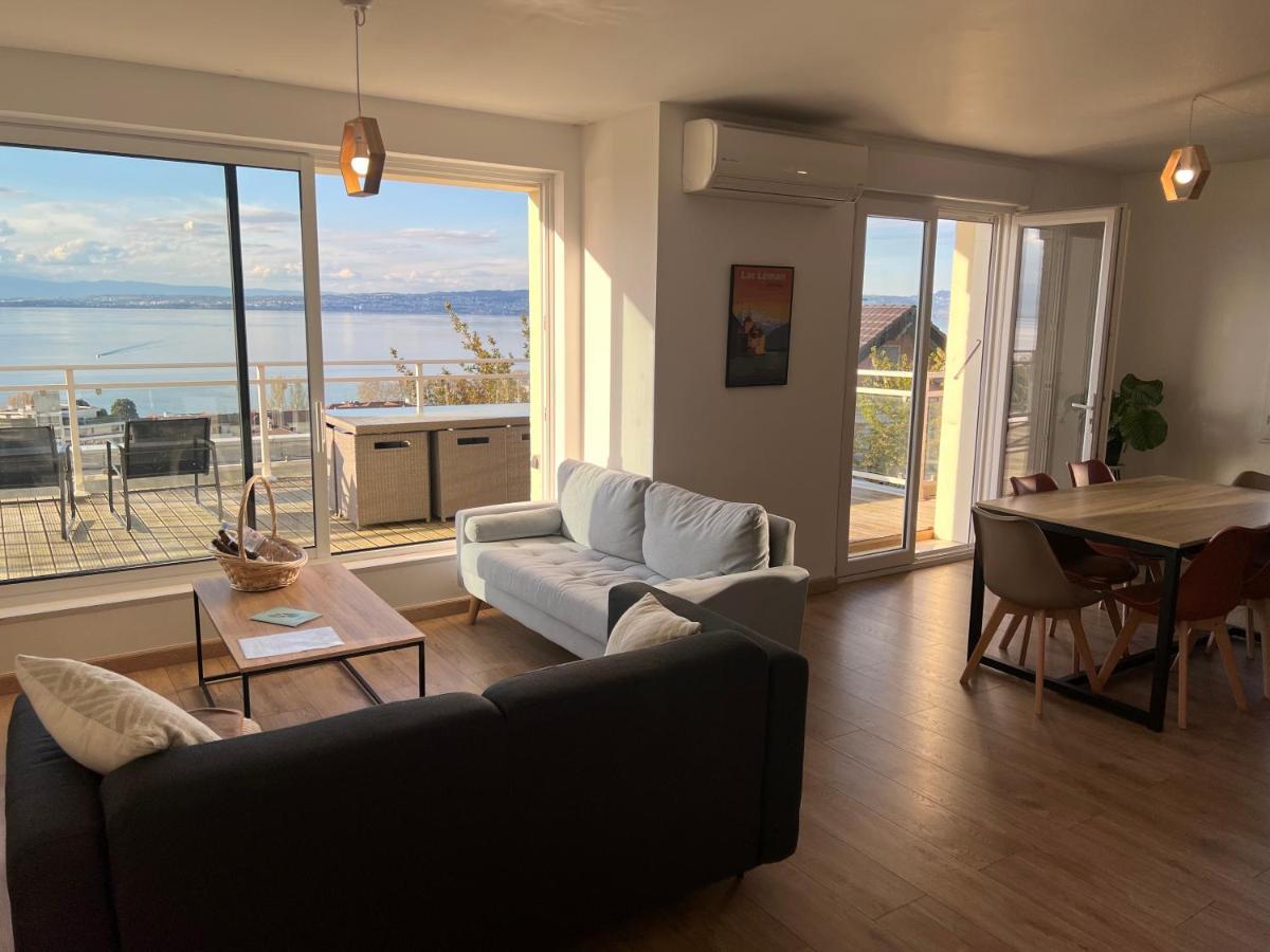אוויאן-לה-באן Leman Panoramique Avec Terrasse A Deux Pas Du Centre-Ville מראה חיצוני תמונה